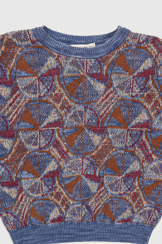 Vintage Geo Pattern Knit Sweater