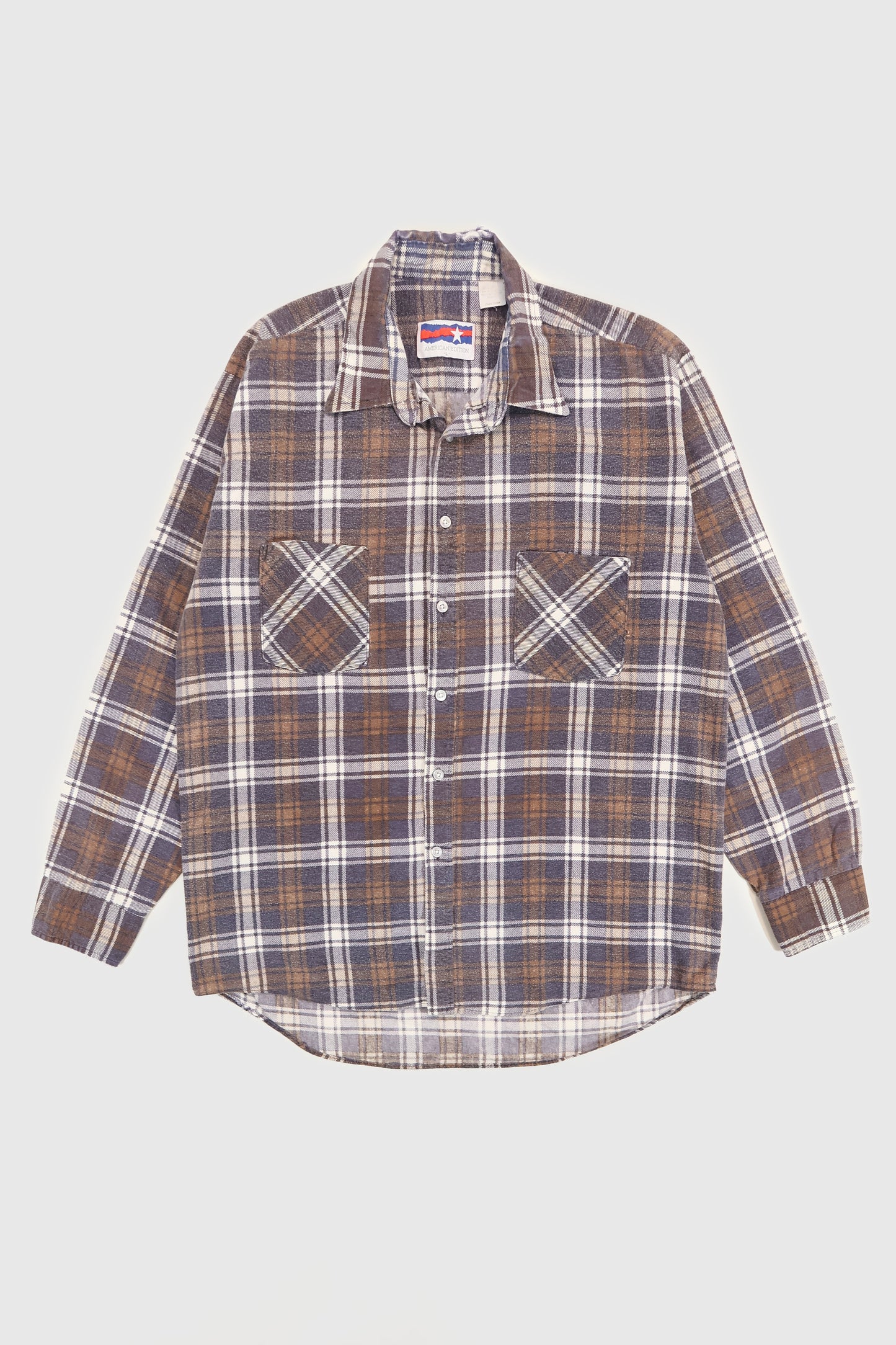 Vintage Blue Plaid Button-Down Shirt Image 0