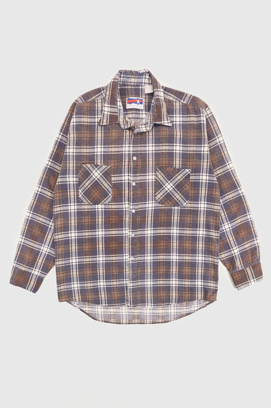Vintage Blue Plaid Button-Down Shirt Image 0