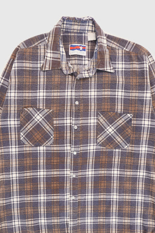 Vintage Blue Plaid Button-Down Shirt