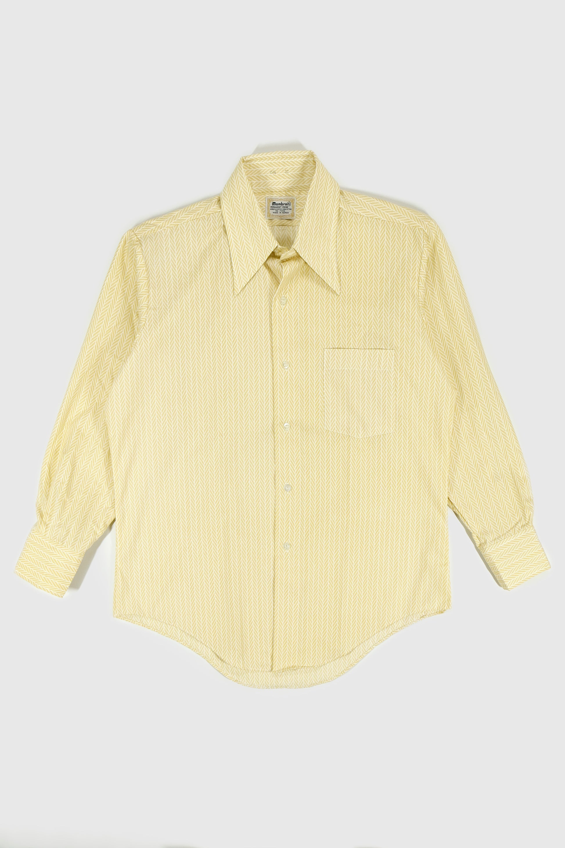 Vintage Herringbone Pattern Button-Down Shirt Image 0