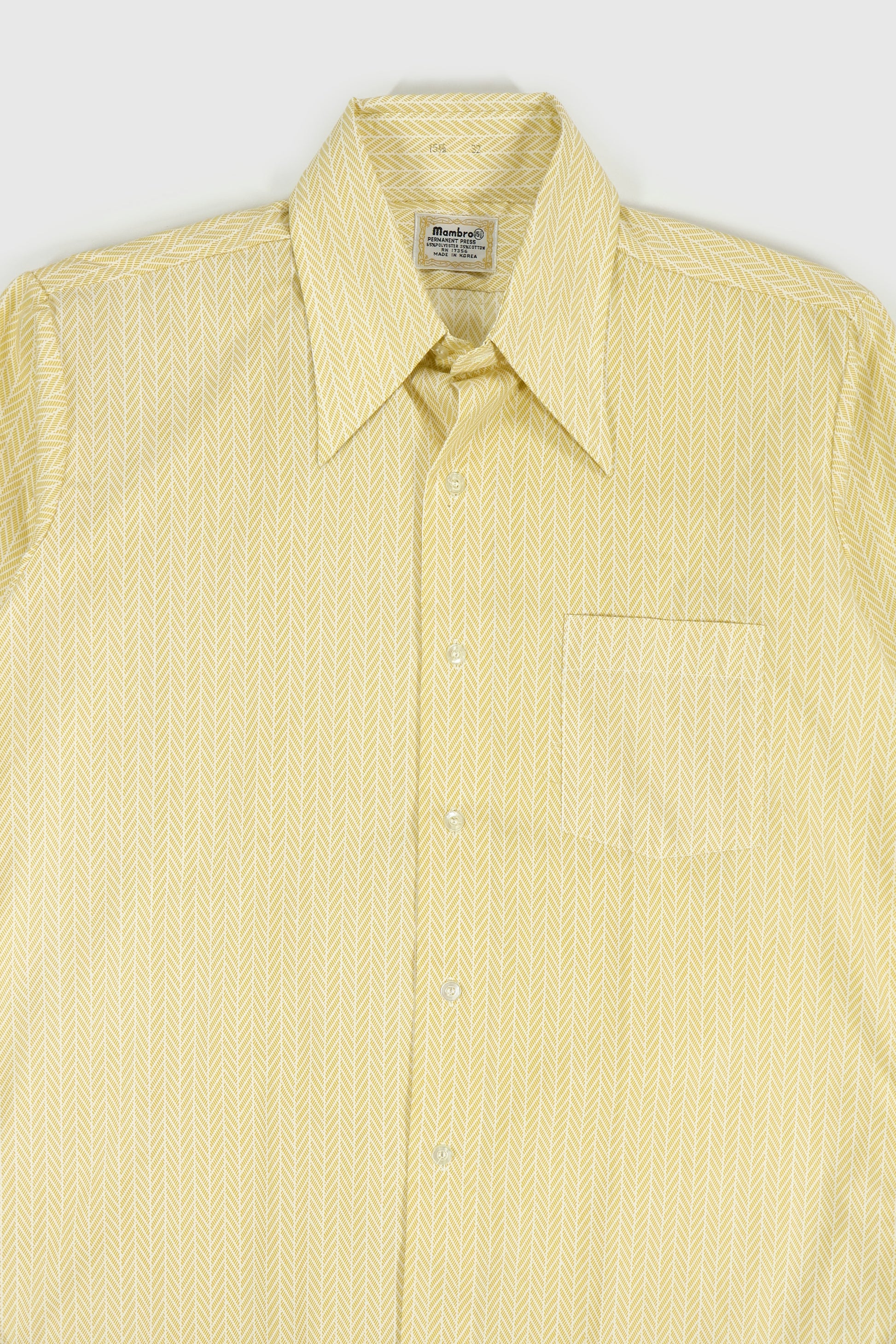 Vintage Herringbone Pattern Button-Down Shirt Image 1