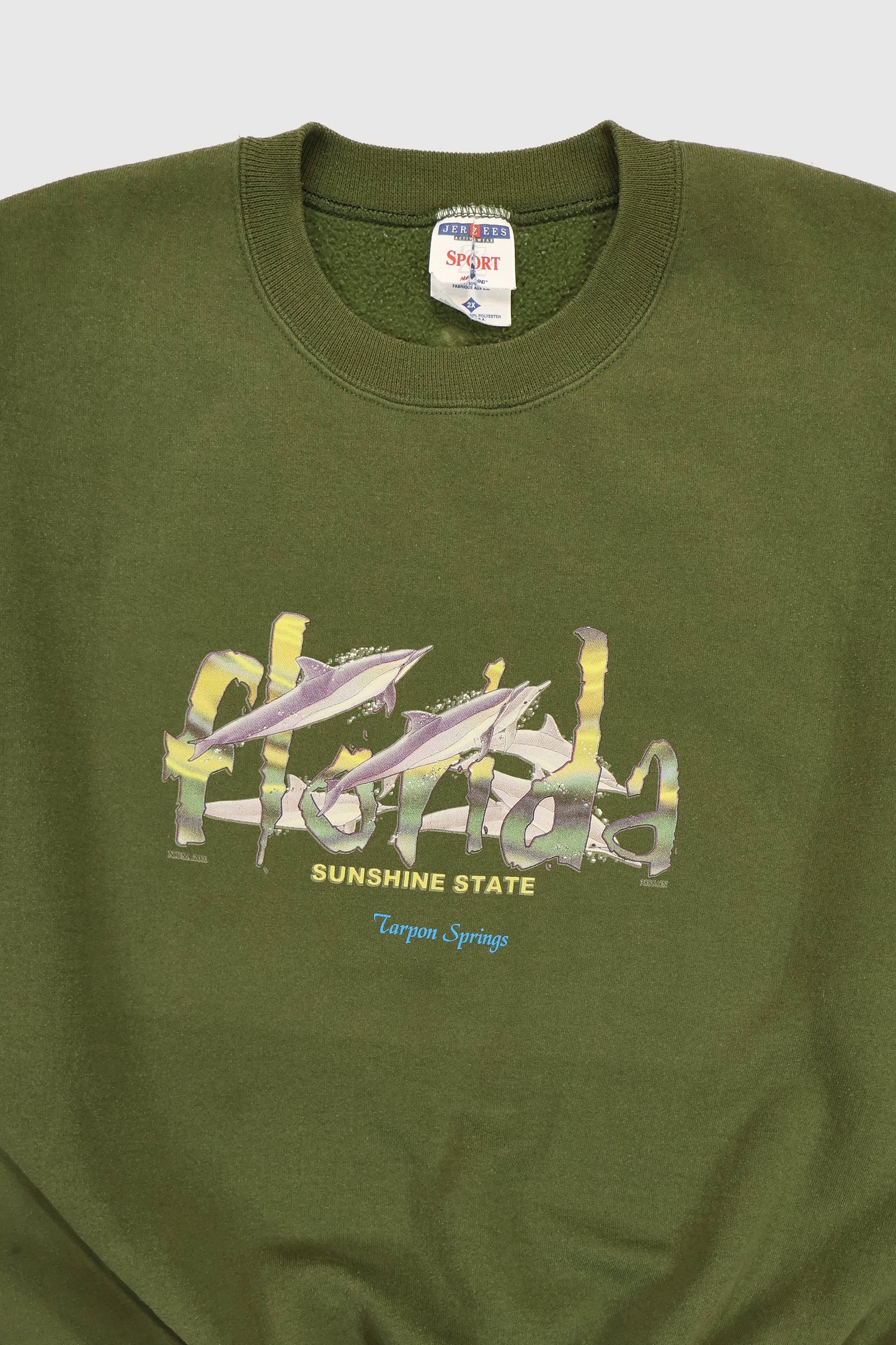 Vintage Florida Sunshine State Dolphin Crewneck Image 2