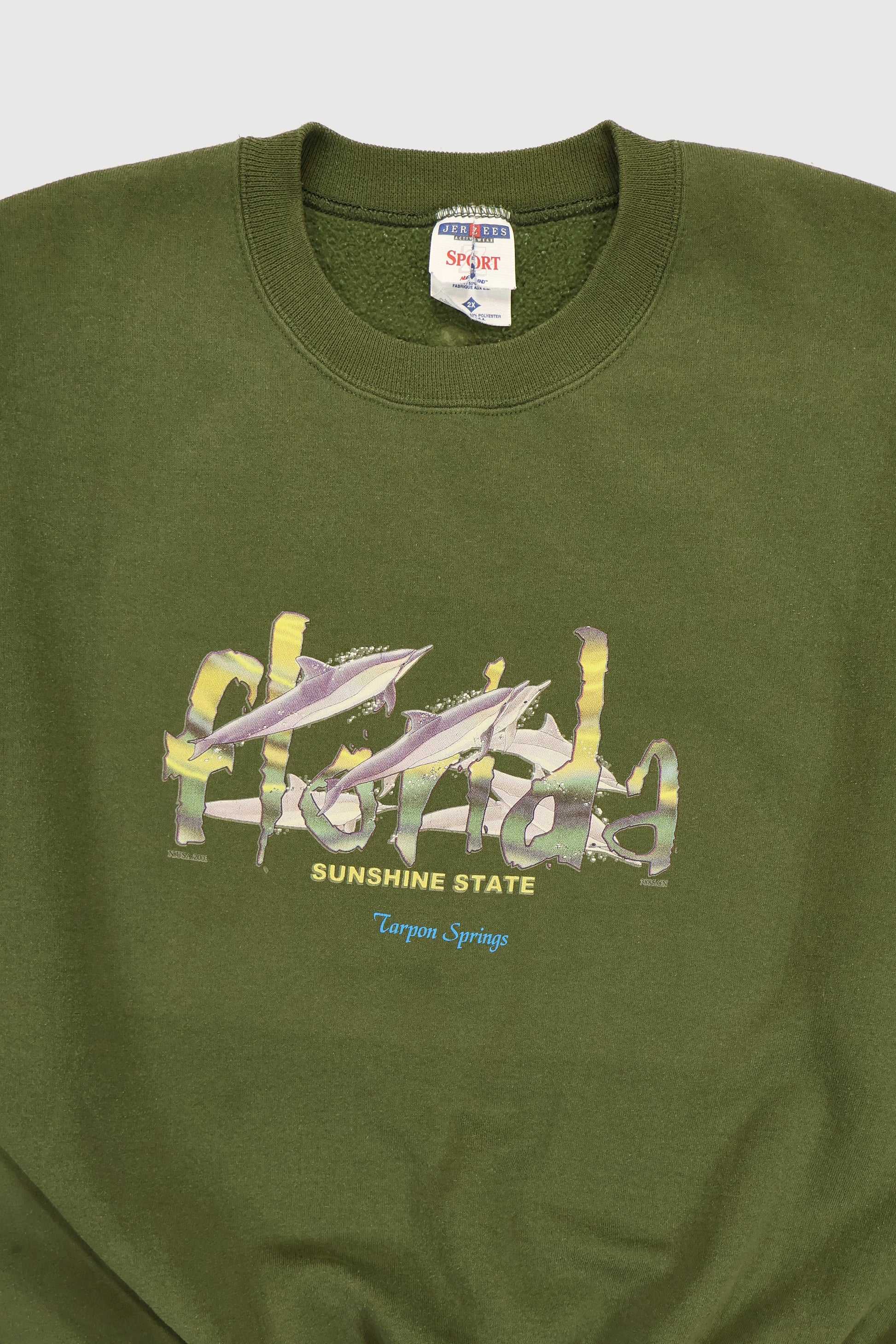Vintage Florida Sunshine State Dolphin Crewneck Image 2