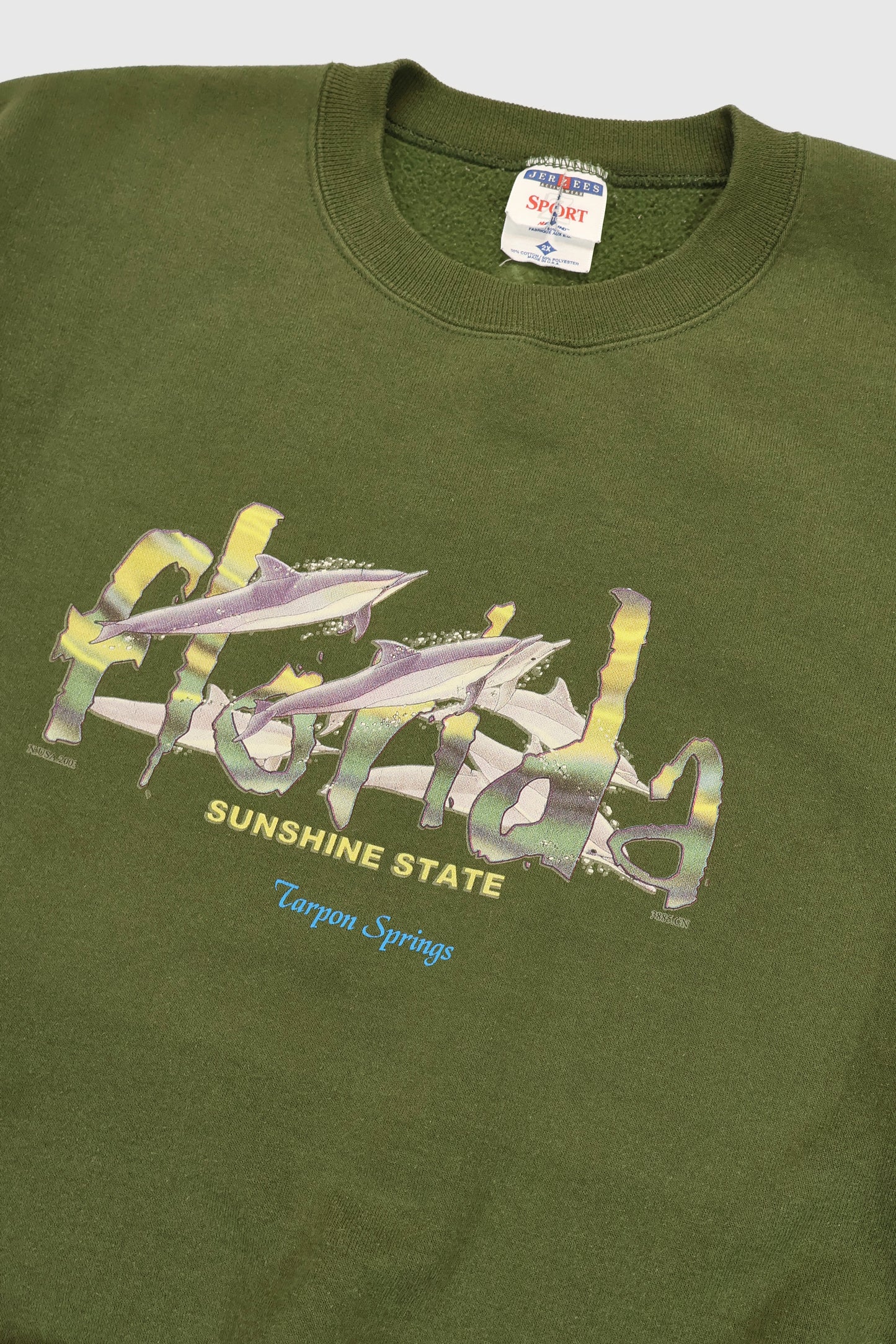 Vintage Florida Sunshine State Dolphin Crewneck Image 1