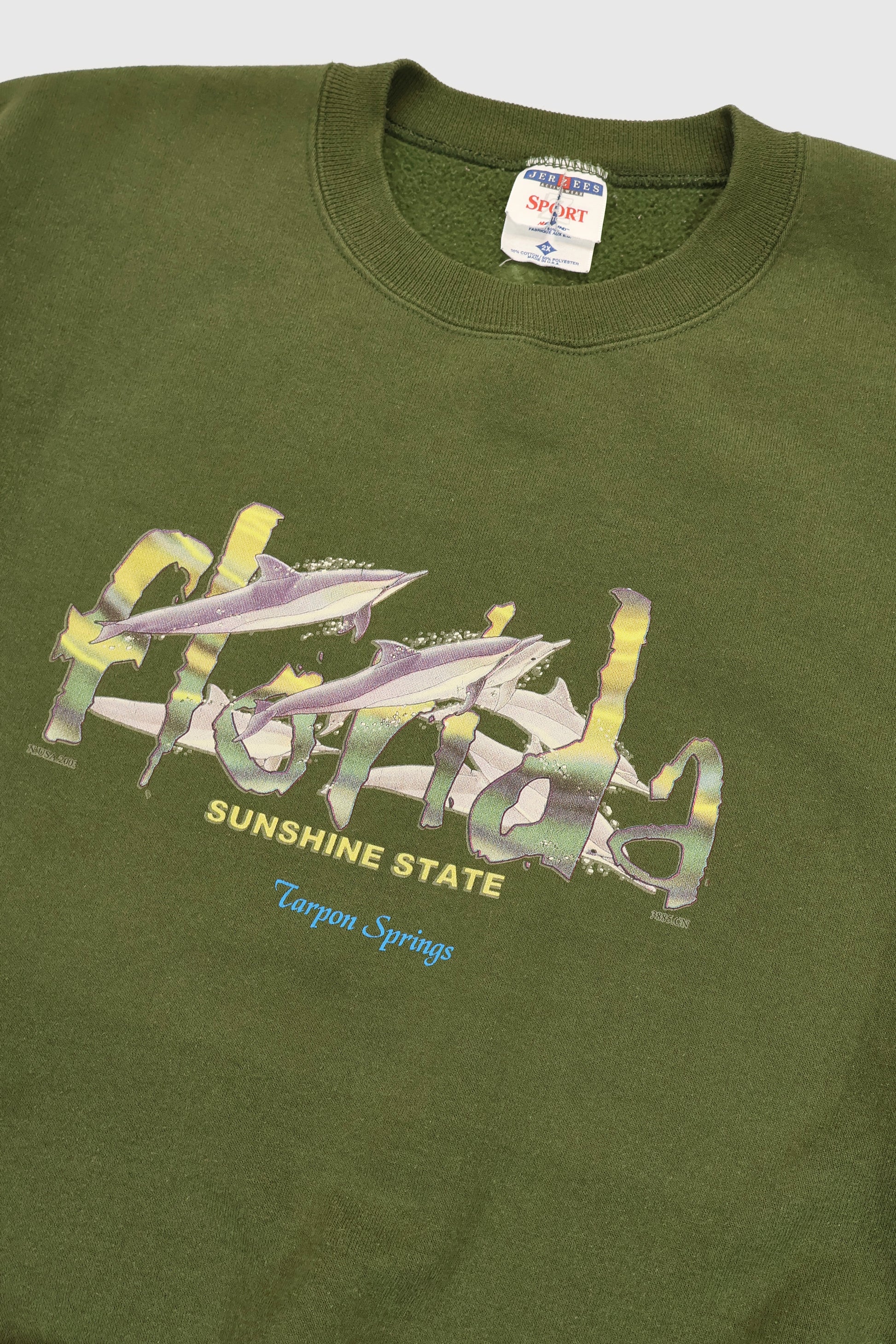 Vintage Florida Sunshine State Dolphin Crewneck Image 1