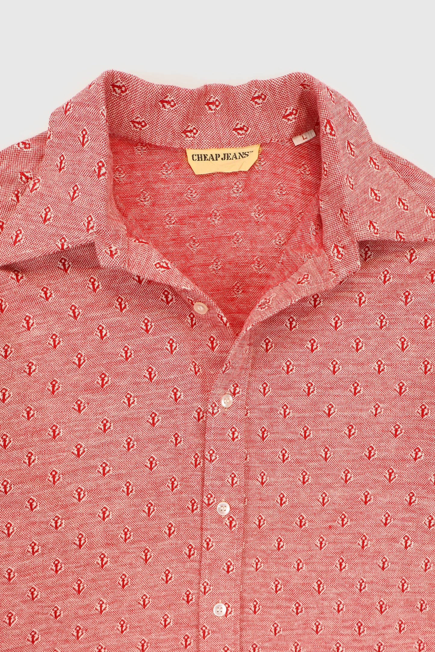 Vintage Anchor Pattern Button-Down Shirt Image 3