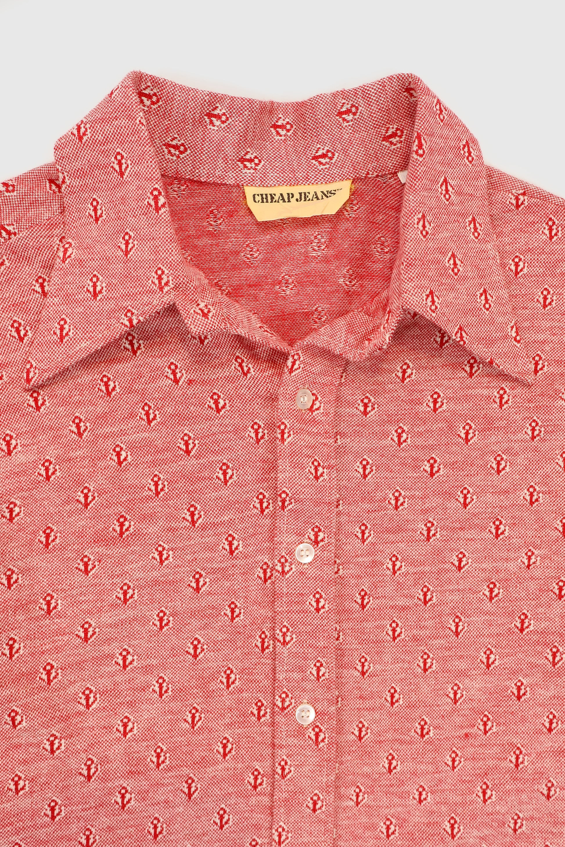 Vintage Anchor Pattern Button-Down Shirt Image 1