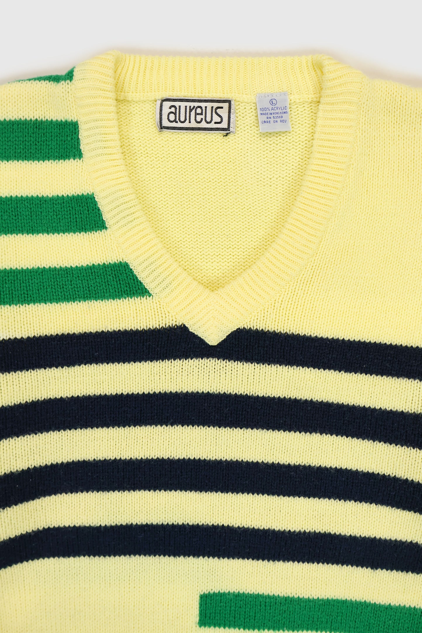 Vintage Striped V-Neck Sweater Image 3