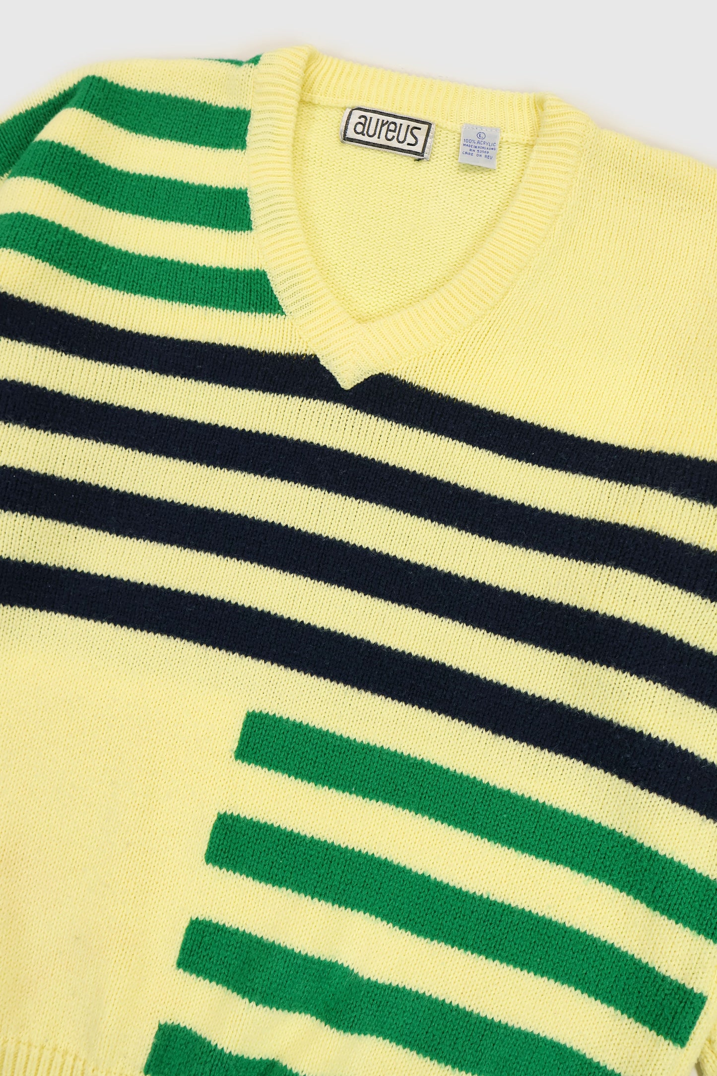 Vintage Striped V-Neck Sweater Image 2