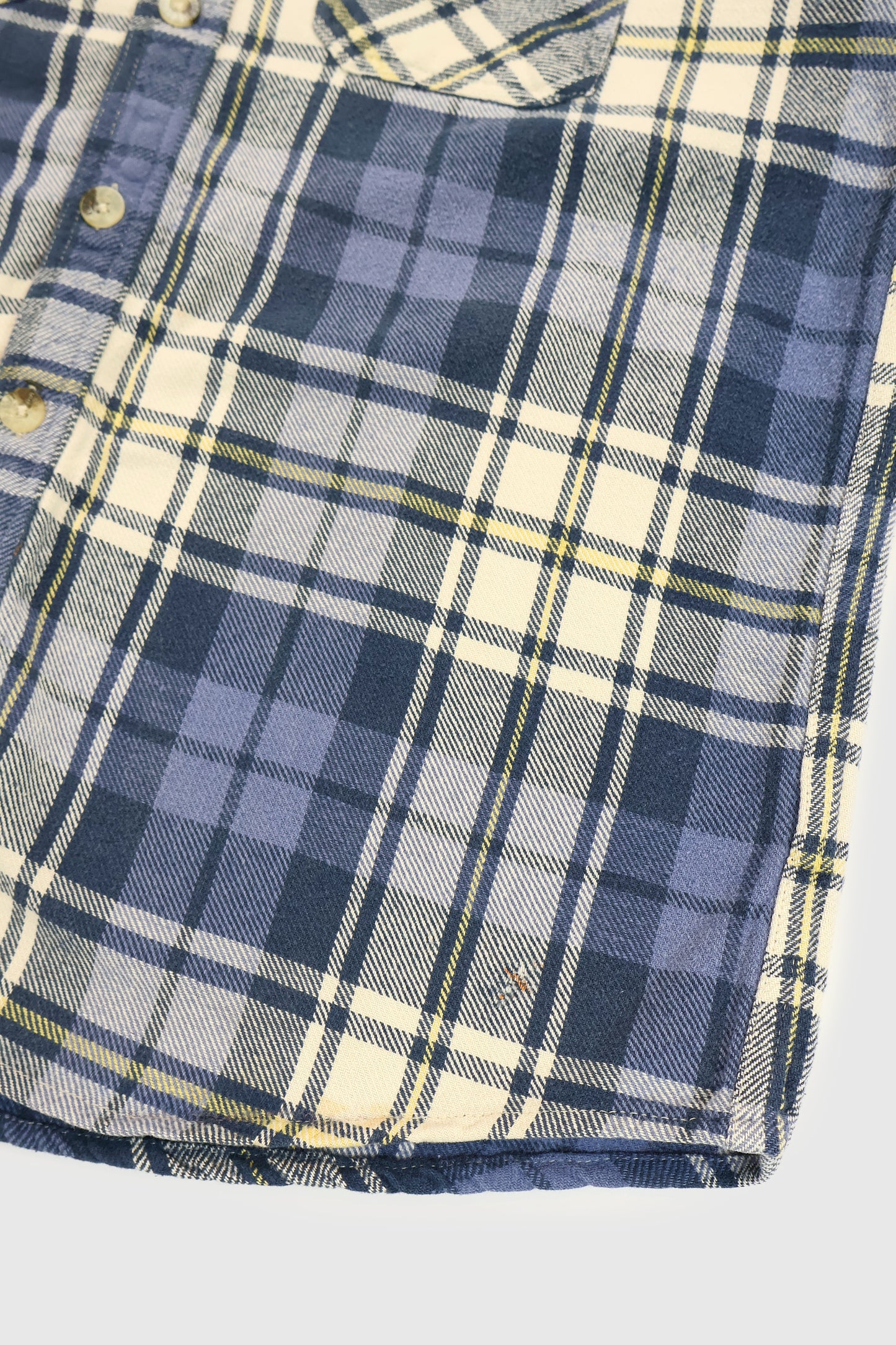 Vintage Plaid Short Sleeve Cut Off Button-Down Shirt Image 3