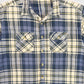 Vintage Plaid Short Sleeve Cut Off Button-Down Shirt Image 5
