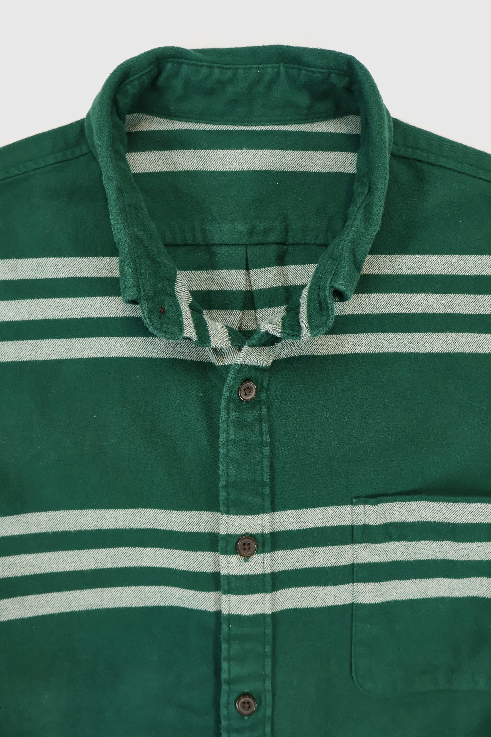 Vintage Striped Flannel Button-Down Shirt Image 3