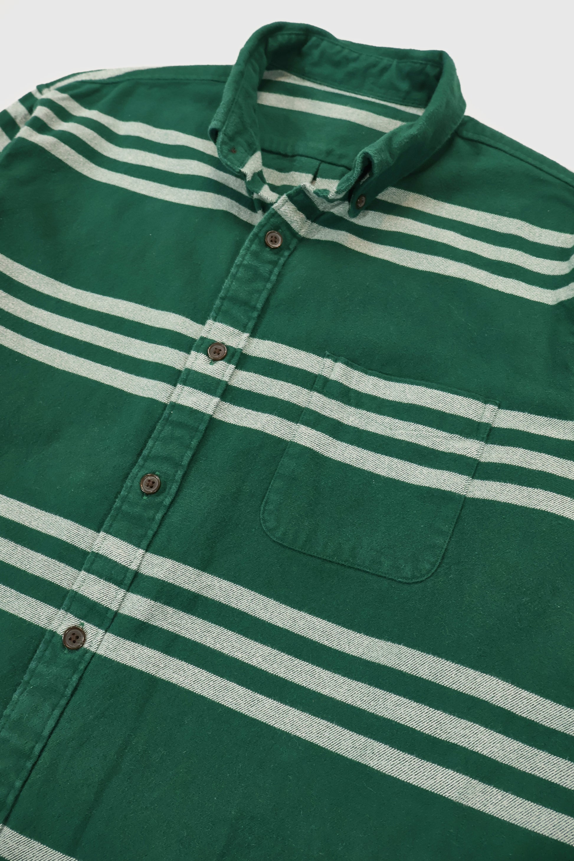 Vintage Striped Flannel Button-Down Shirt Image 1