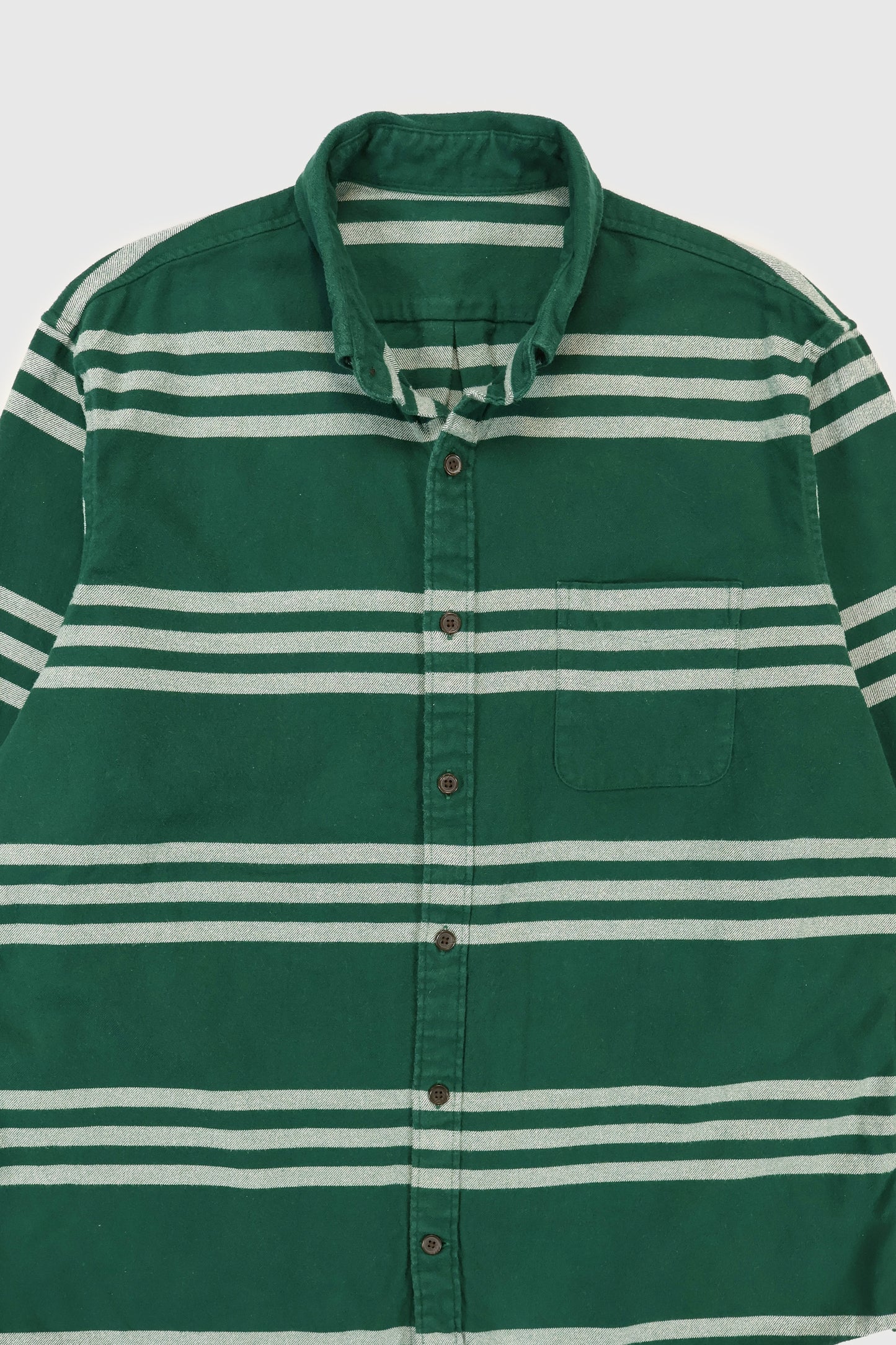 Vintage Striped Flannel Button-Down Shirt Image 2