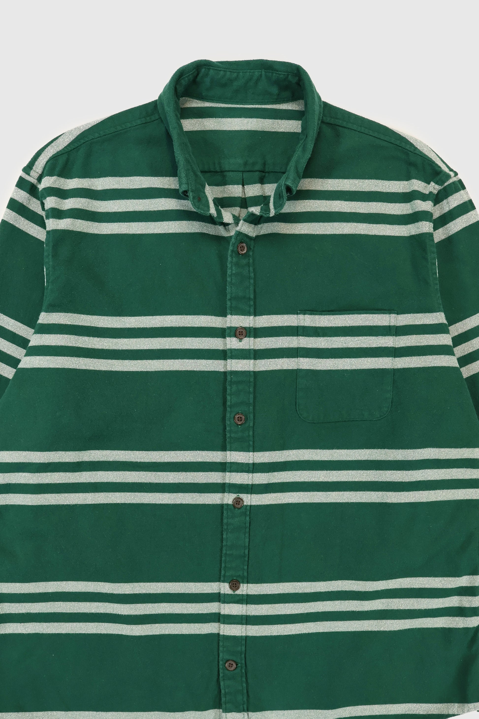 Vintage Striped Flannel Button-Down Shirt Image 2