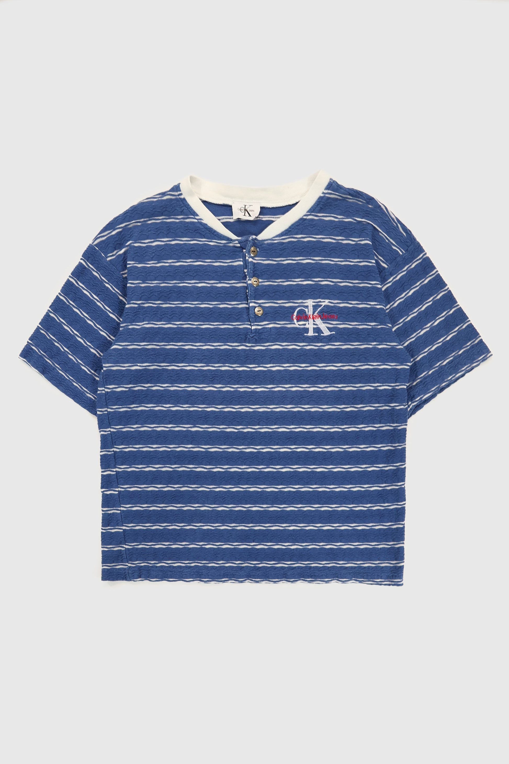 Vintage Calvin Klein Short Sleeve Henley Shirt Image 0