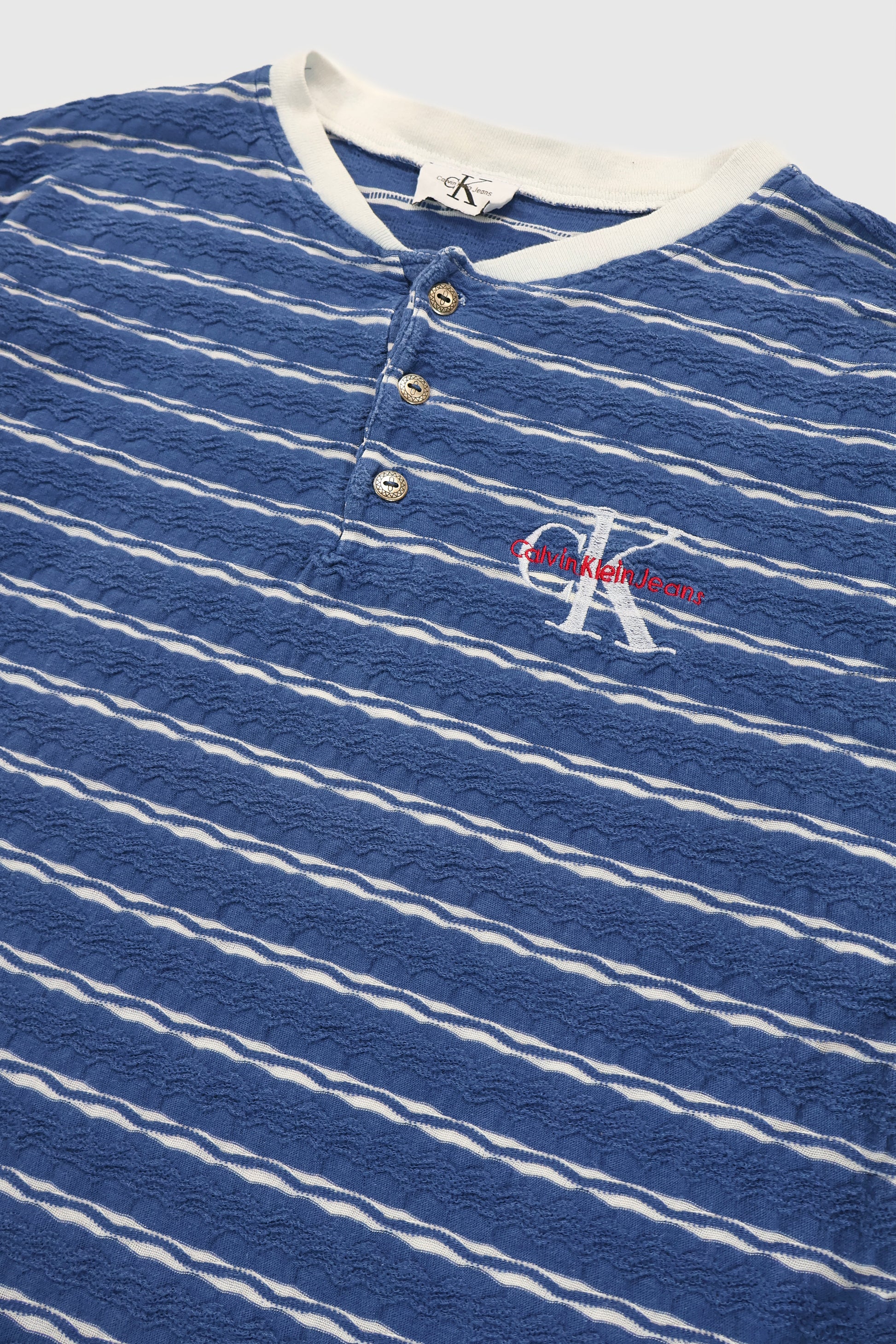 Vintage Calvin Klein Short Sleeve Henley Shirt Image 1