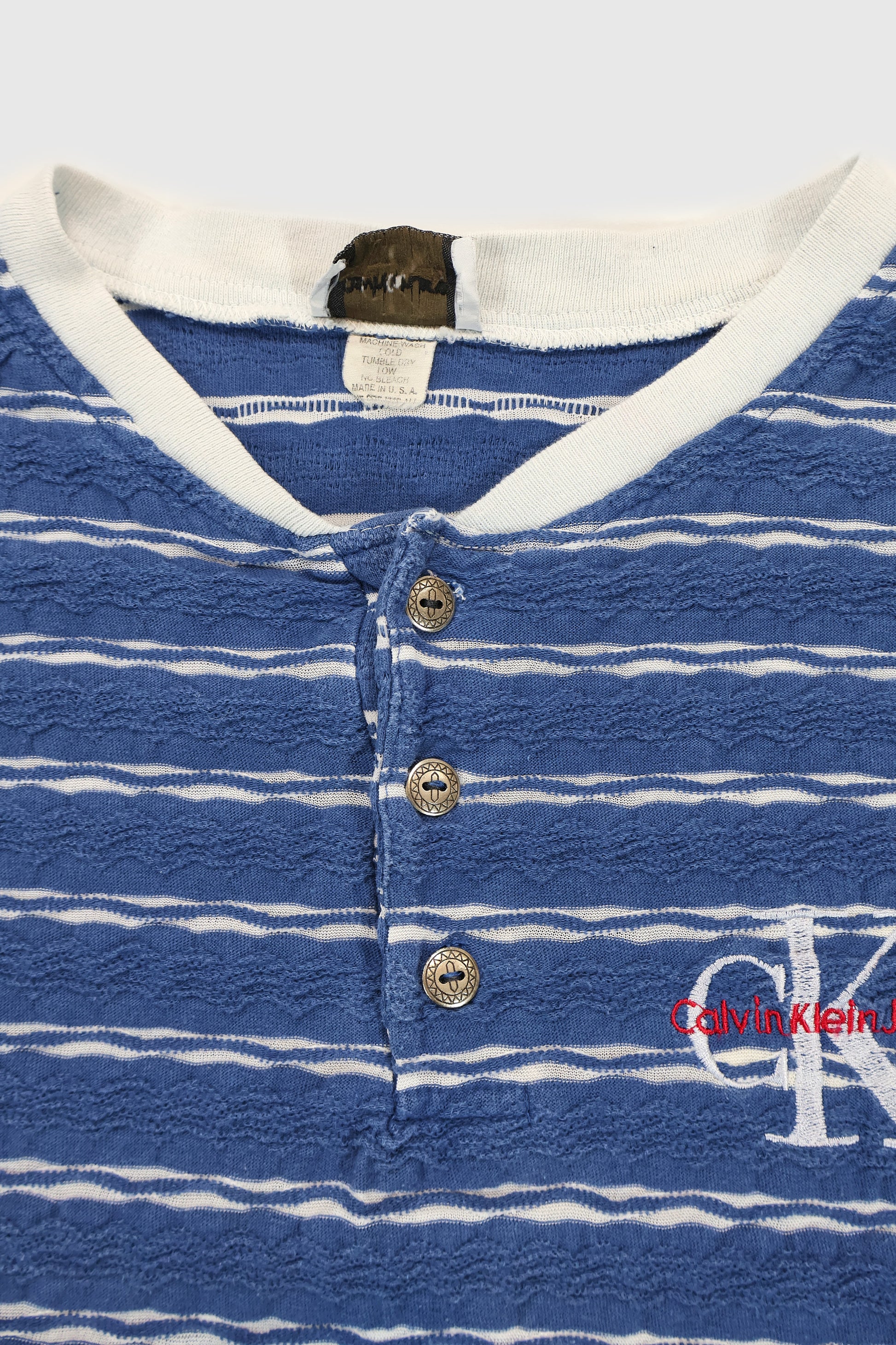 Vintage Calvin Klein Short Sleeve Henley Shirt Image 5