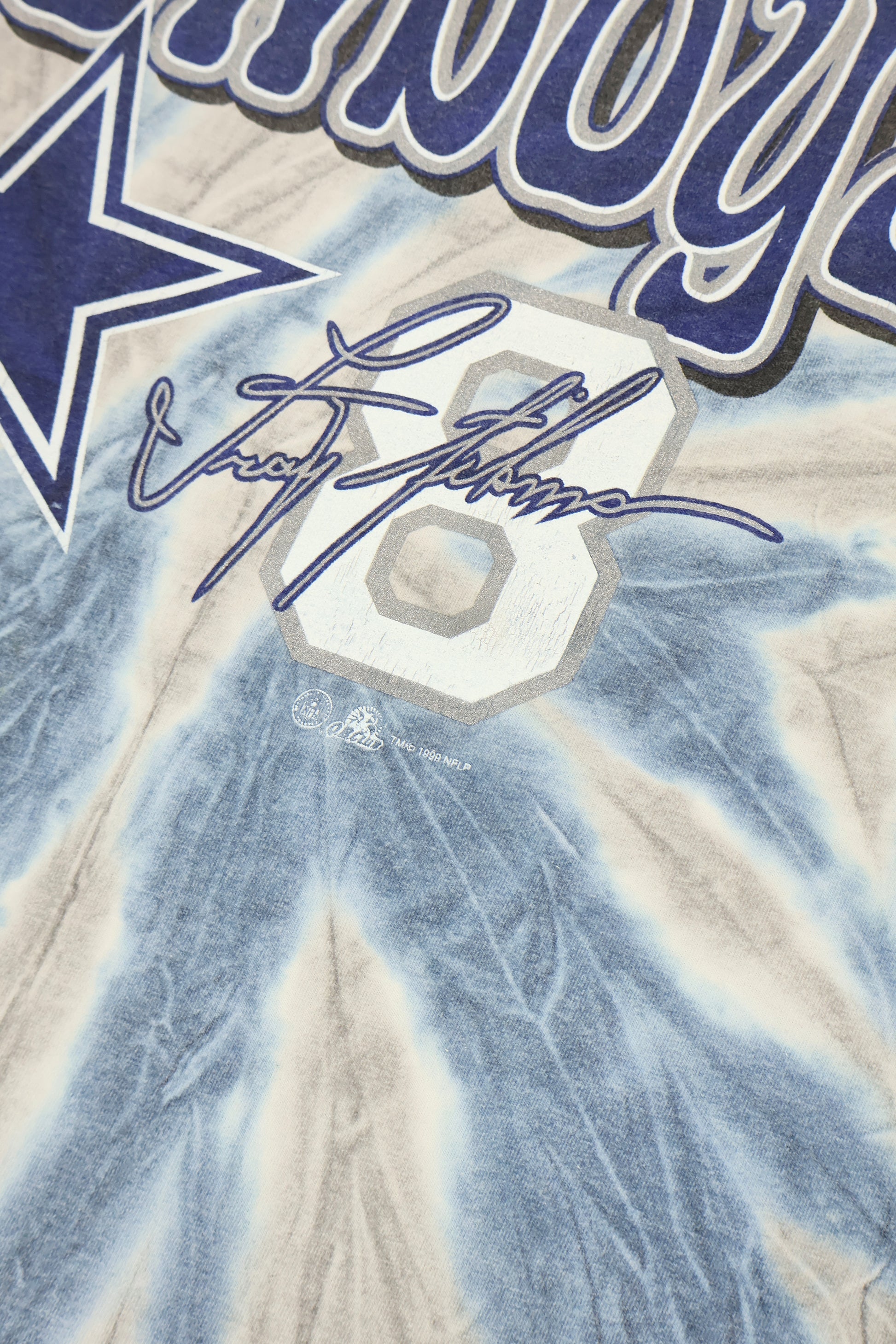 Vintage Dallas Cowboys Troy Aikman Tie Dye Tee Image 3