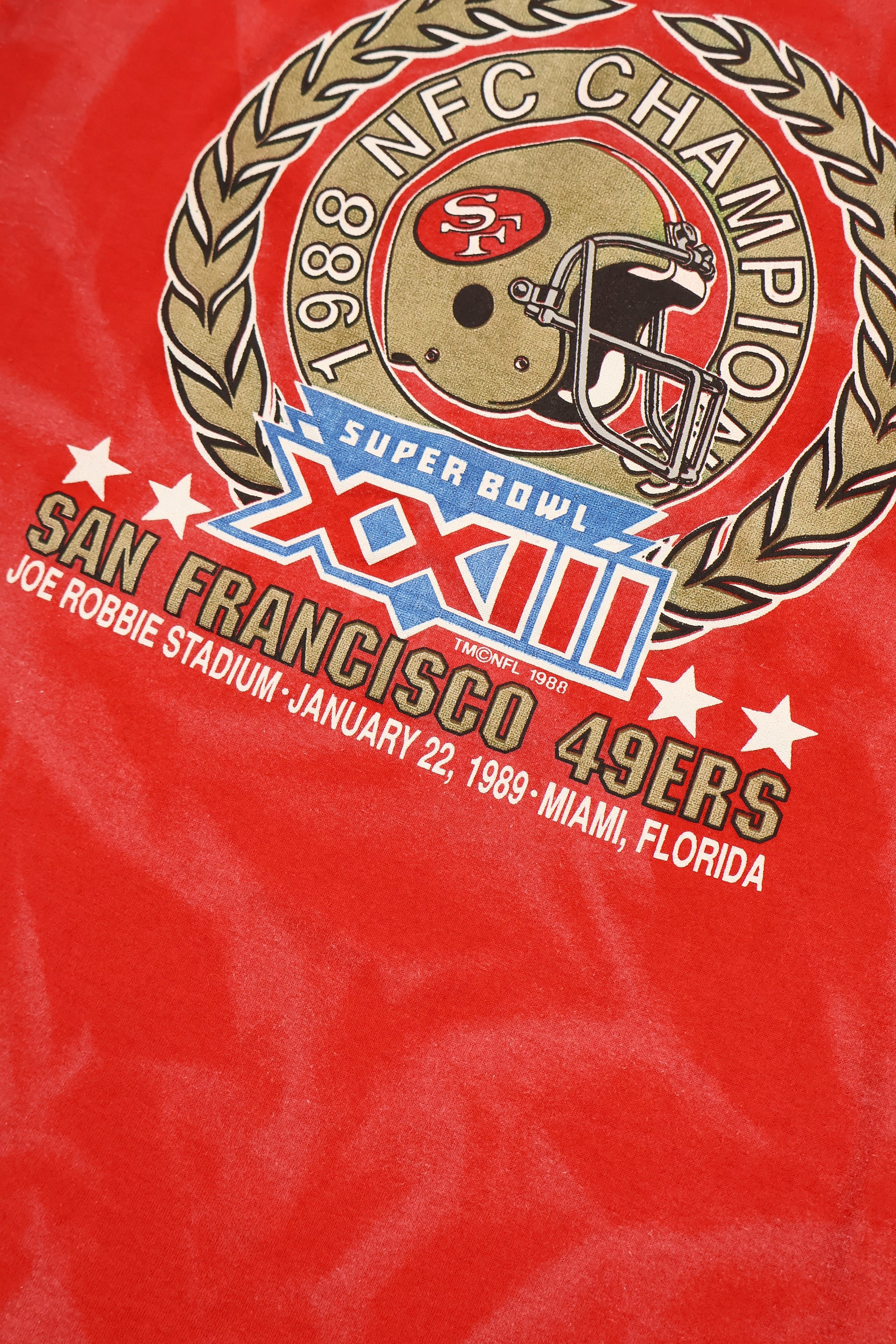 Vintage Faded San Francisco 49ers Super Bowl XXIII Tee Image 3