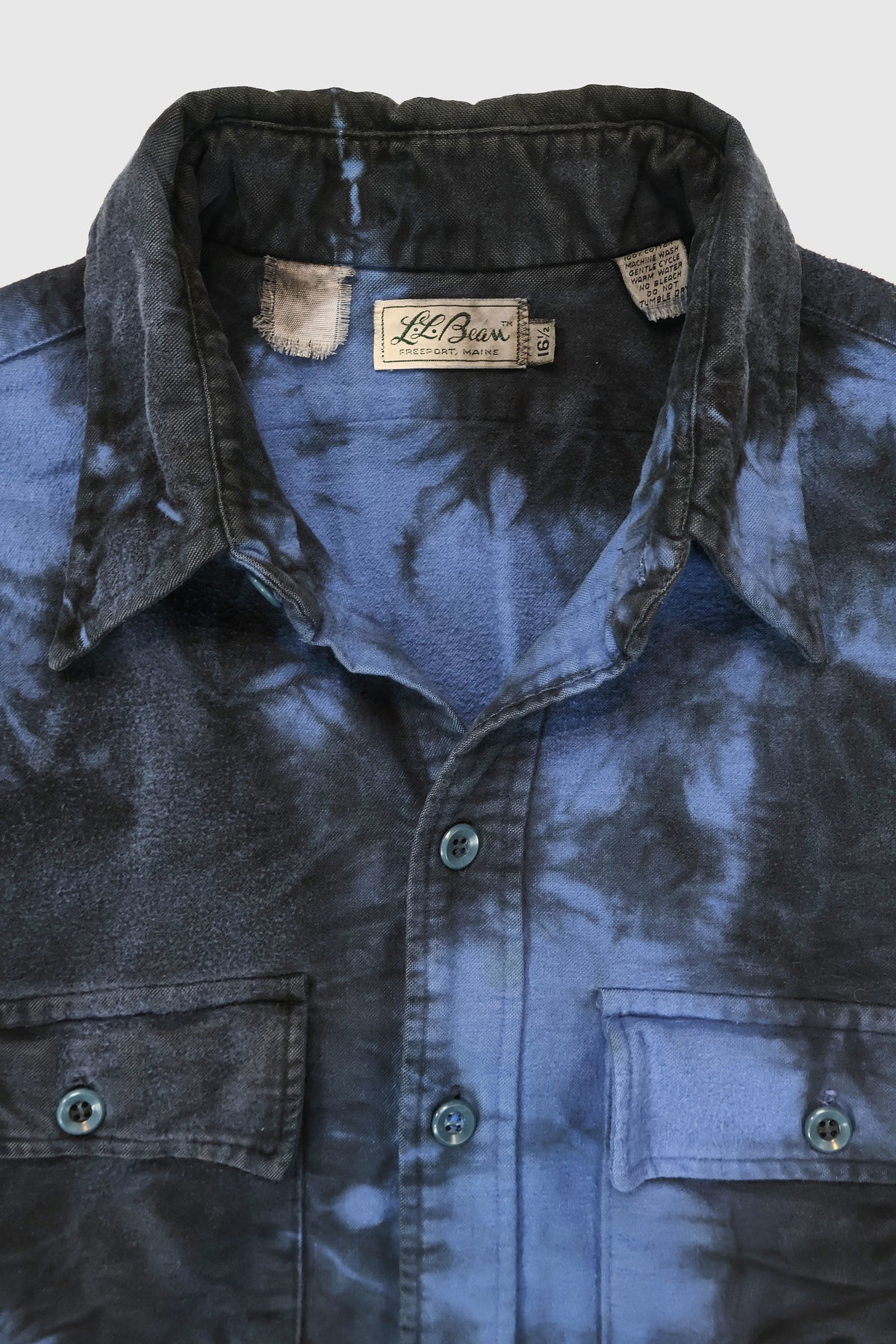 Vintage L.L. Bean Dyed Flannel Button-Down Shirt Image 3