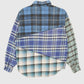 Vintage Spliced Flannel Button-Down Shirt Image 1
