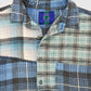 Vintage Spliced Flannel Button-Down Shirt Image 3