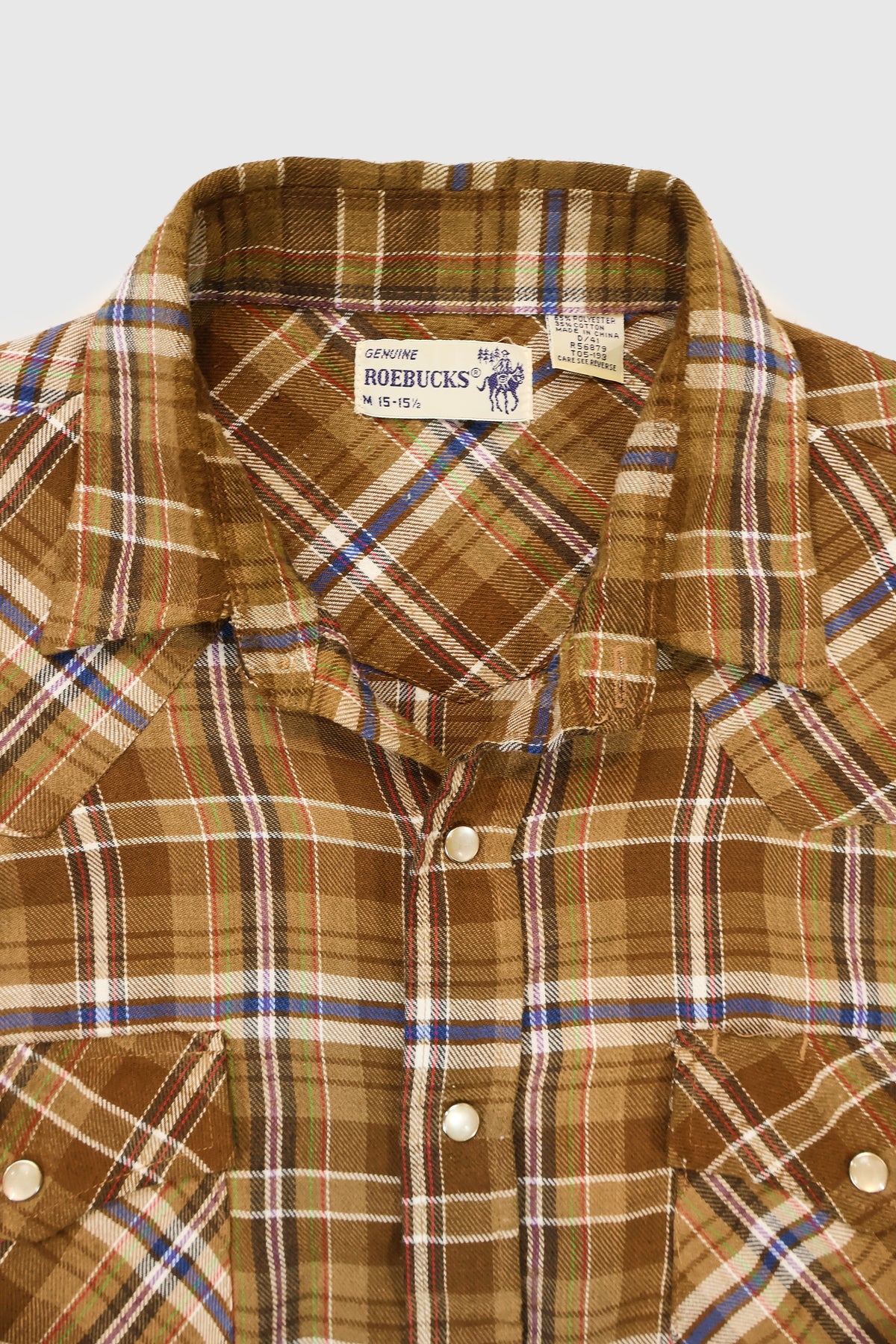 Vintage Lightweight Western Snap Button-Down Shirt Image 2