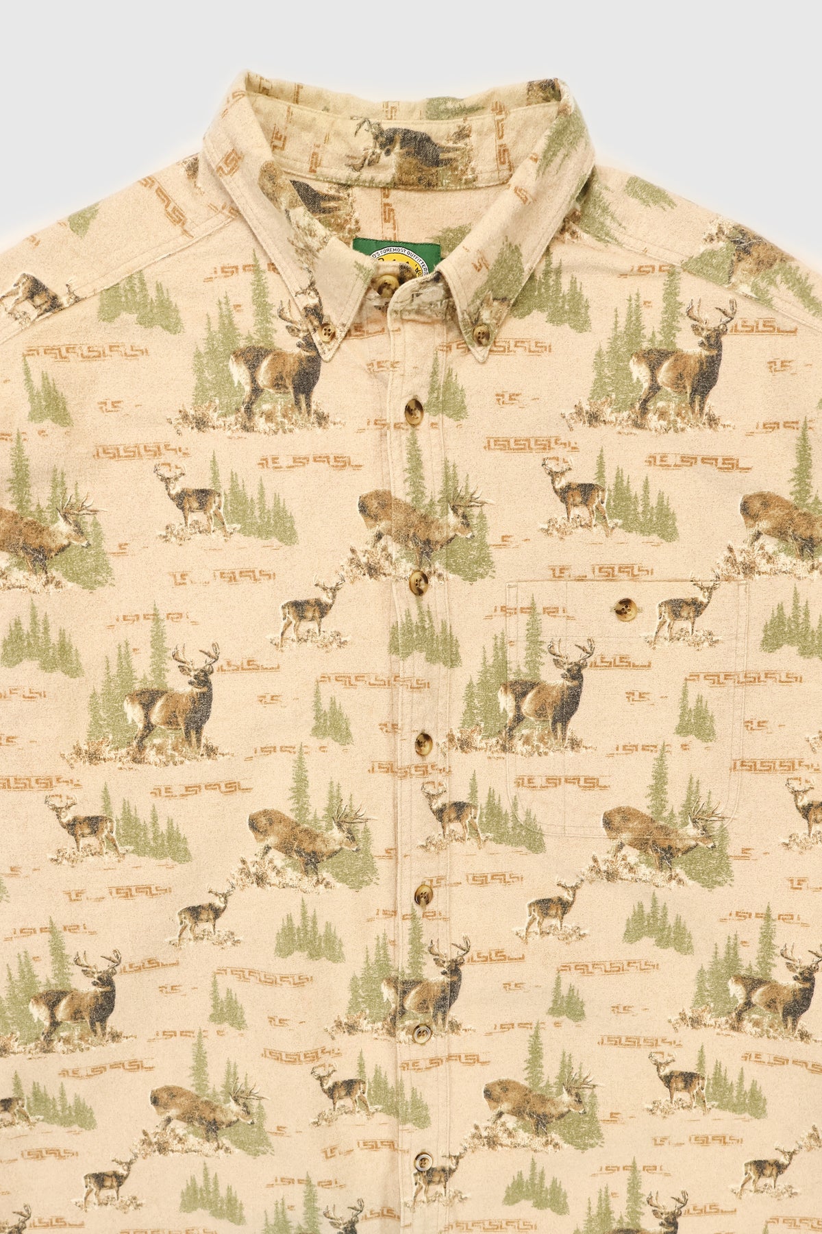 Vintage Cabela's Buck Pattern Flannel Button-Down Shirt Image 3