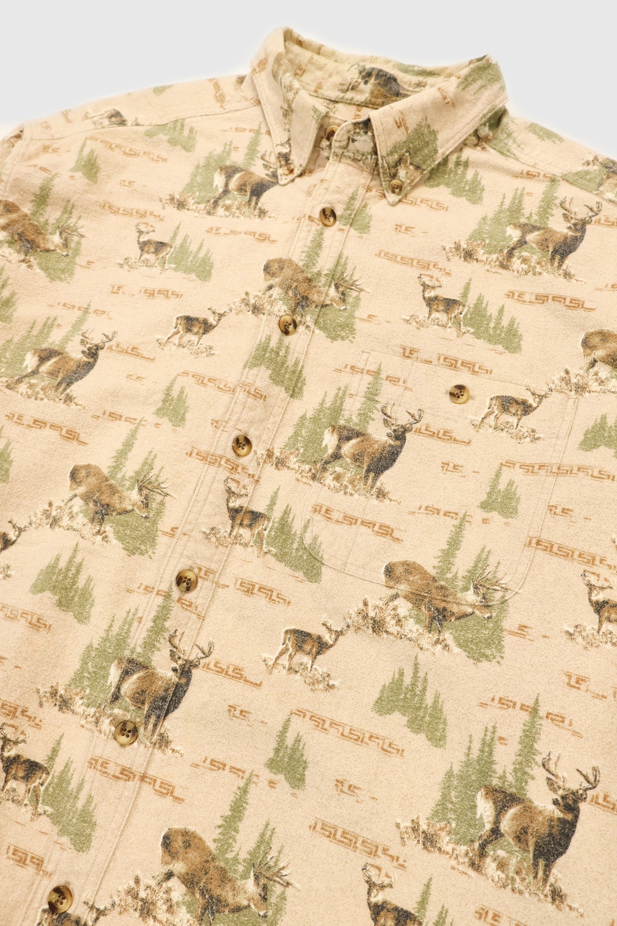 Vintage Cabela's Buck Pattern Flannel Button-Down Shirt Image 1