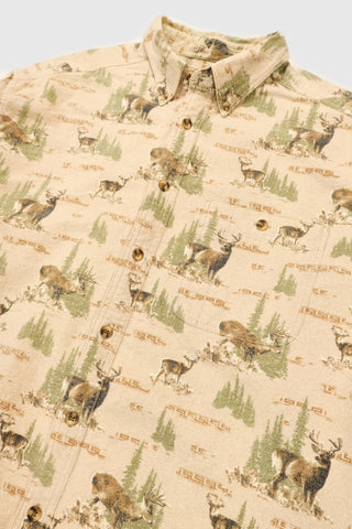 Vintage Cabela's Buck Pattern Flannel Button-Down Shirt