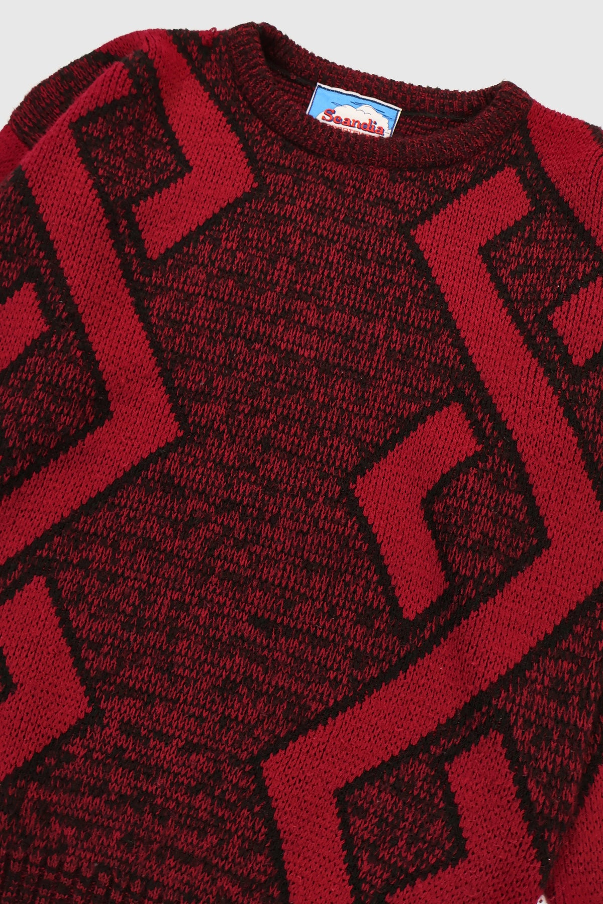 Vintage Red Geo Pattern Sweater Image 2