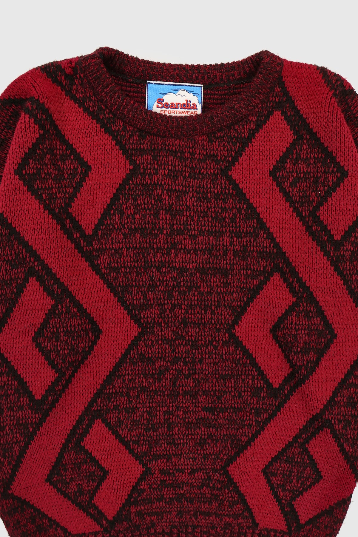 Vintage Red Geo Pattern Sweater Image 4