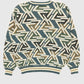Vintage Blue Geo Pattern Sweater Image 2