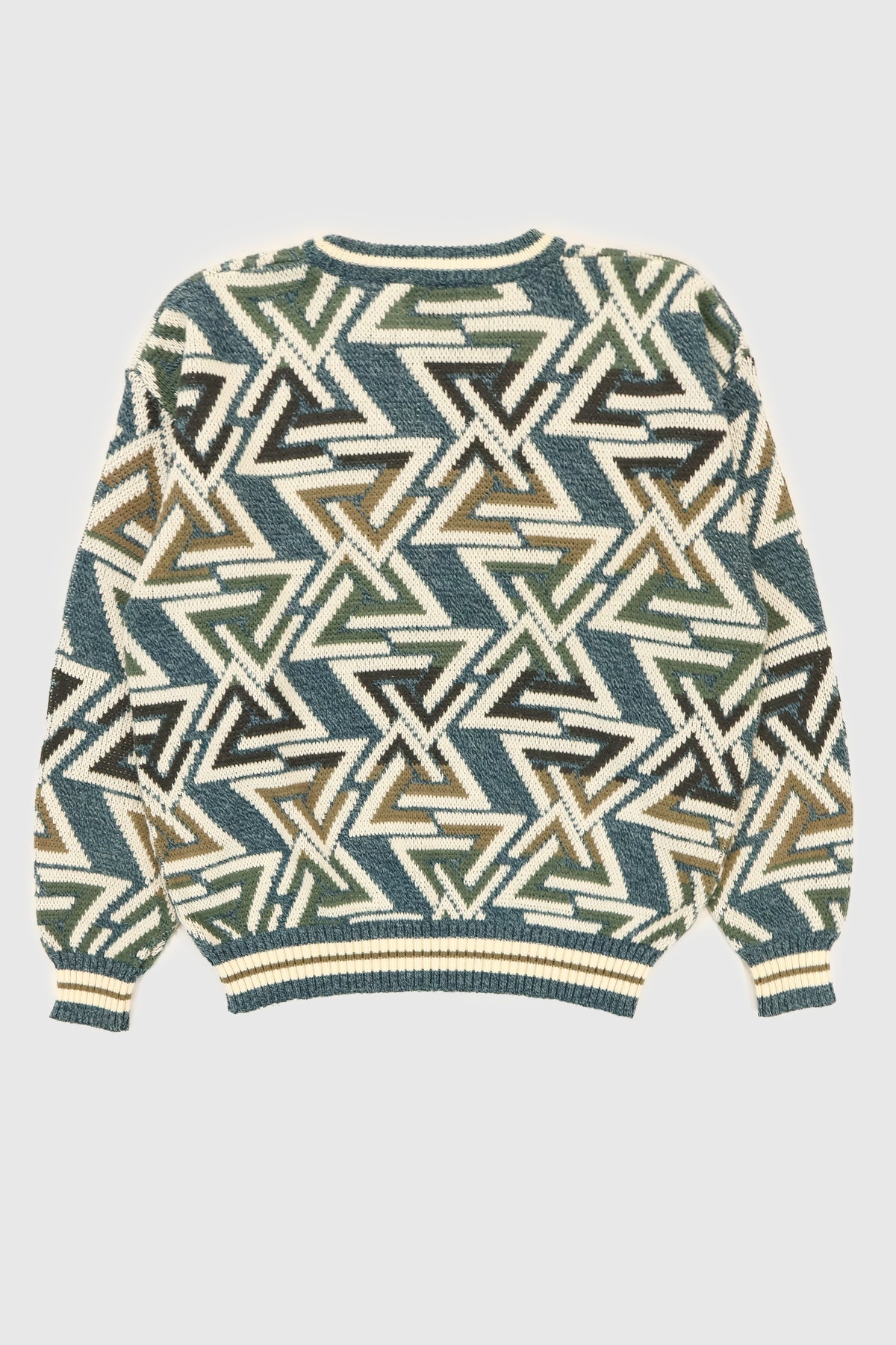 Vintage Blue Geo Pattern Sweater Image 2