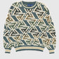 Vintage Blue Geo Pattern Sweater Image 0
