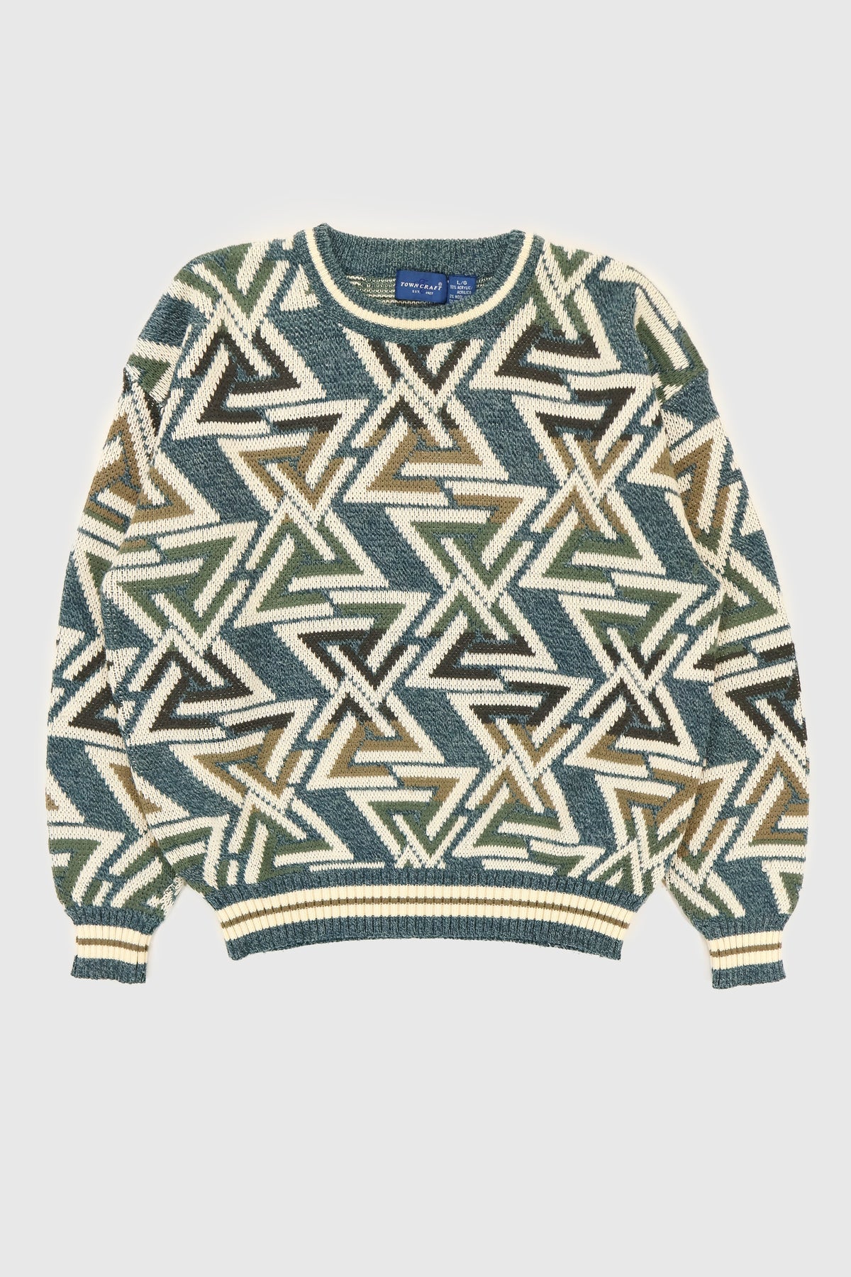 Vintage Blue Geo Pattern Sweater Image 0