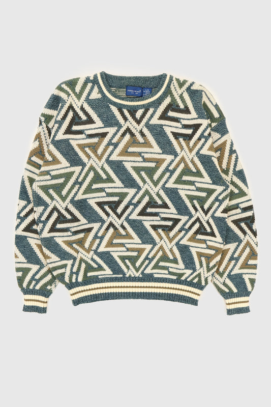 Vintage Blue Geo Pattern Sweater Image 0