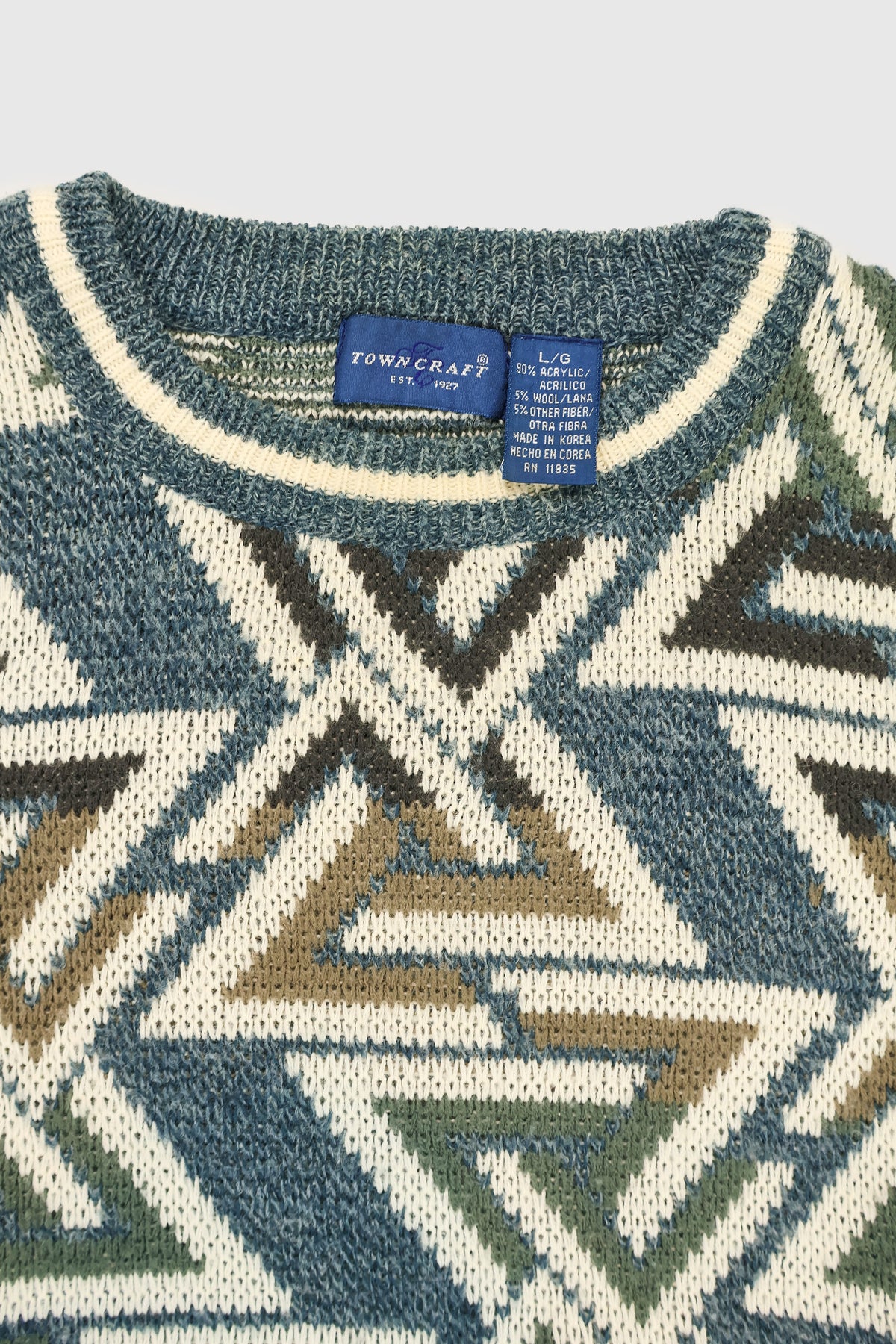 Vintage Blue Geo Pattern Sweater Image 3