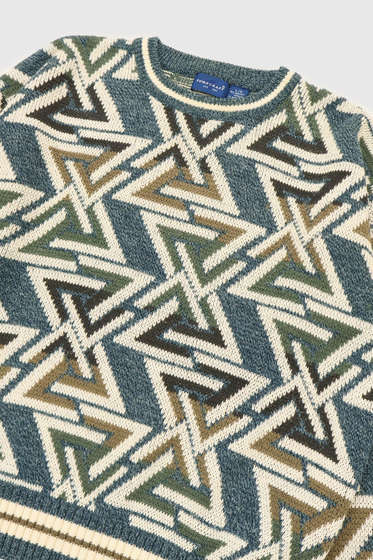 Vintage Blue Geo Pattern Sweater Image 1