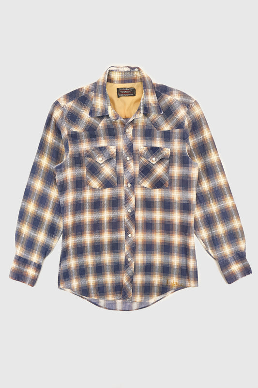 Vintage Frayed Snap Button-Down Shirt Image 0