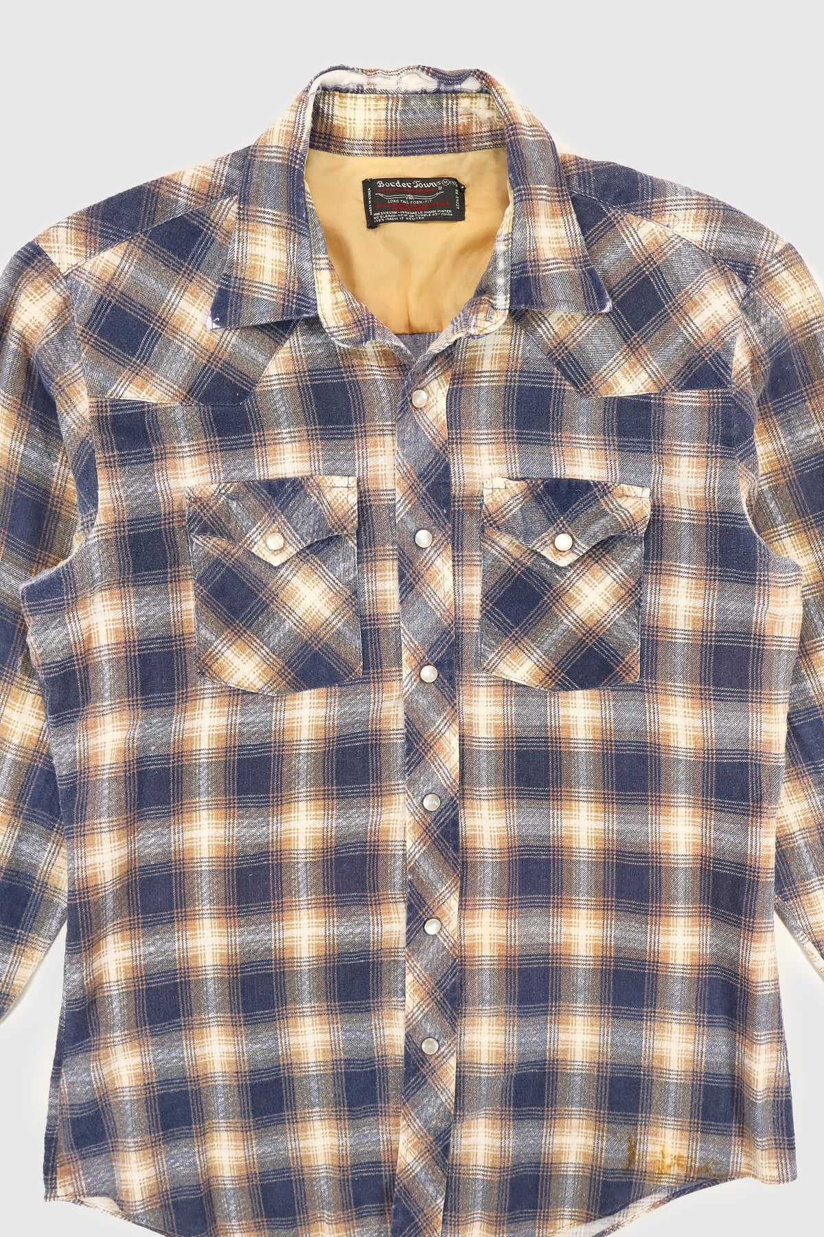 Vintage Frayed Snap Button-Down Shirt Image 1