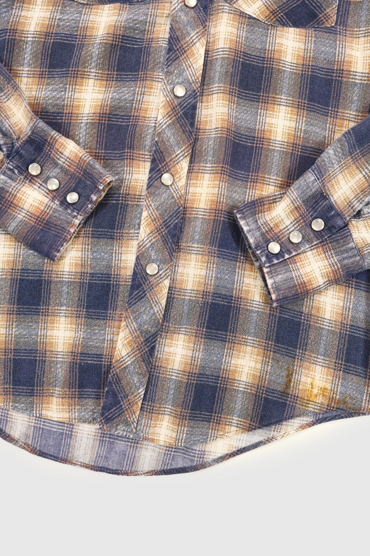 Vintage Frayed Snap Button-Down Shirt Image 3