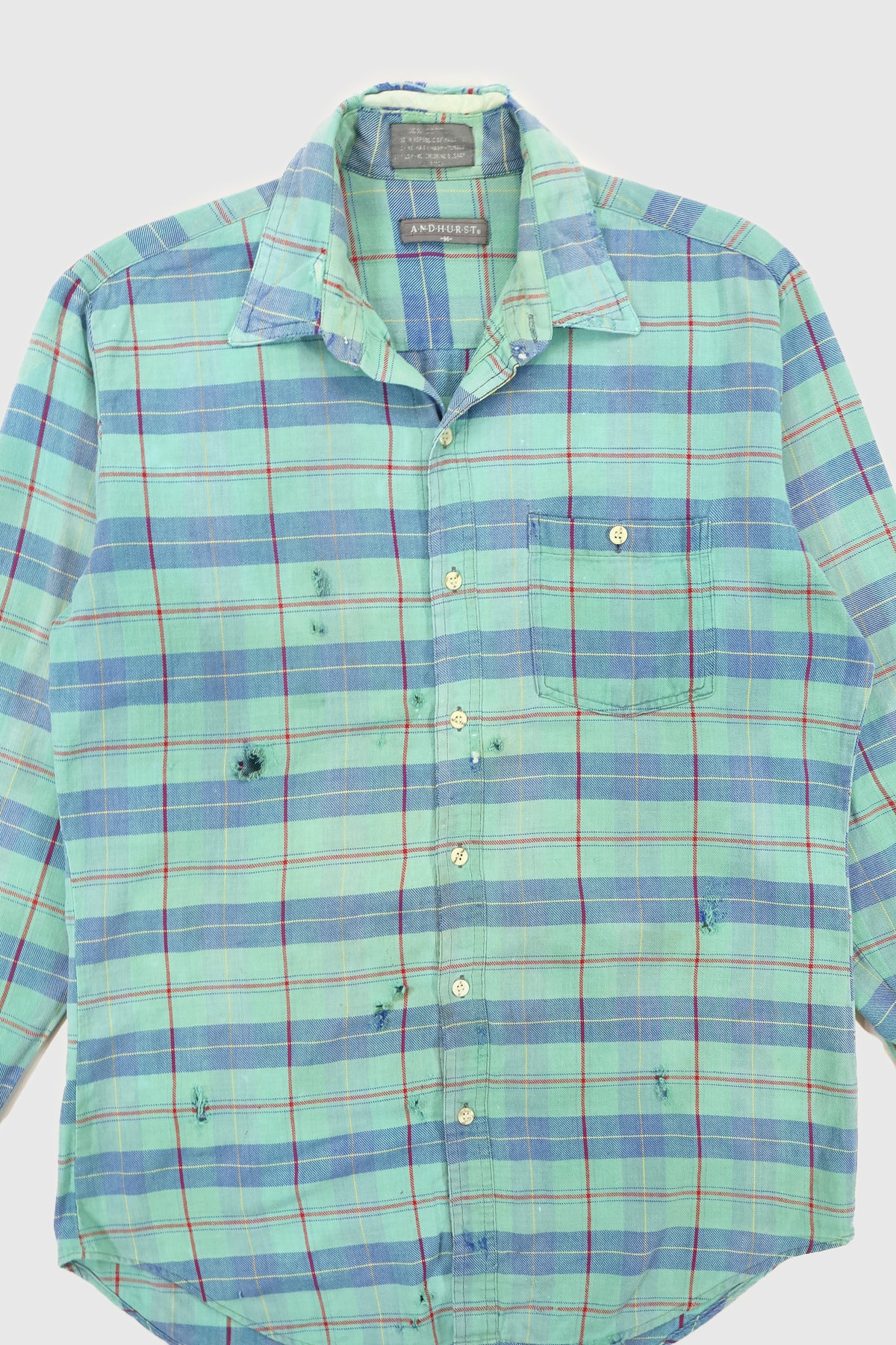Vintage Lightweight Distressed Button-Down Shirt Image 3