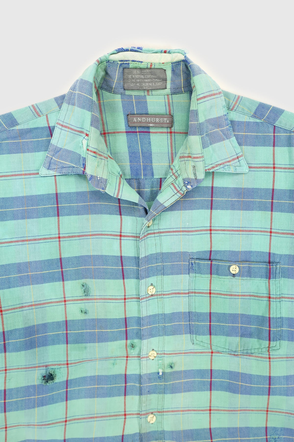 Vintage Lightweight Distressed Button-Down Shirt Image 1