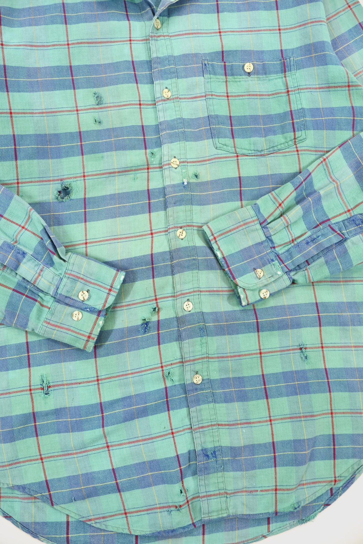 Vintage Lightweight Distressed Button-Down Shirt Image 2