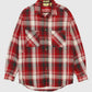 Vintage Distressed Red Plaid Button-Down Shirt Image 0