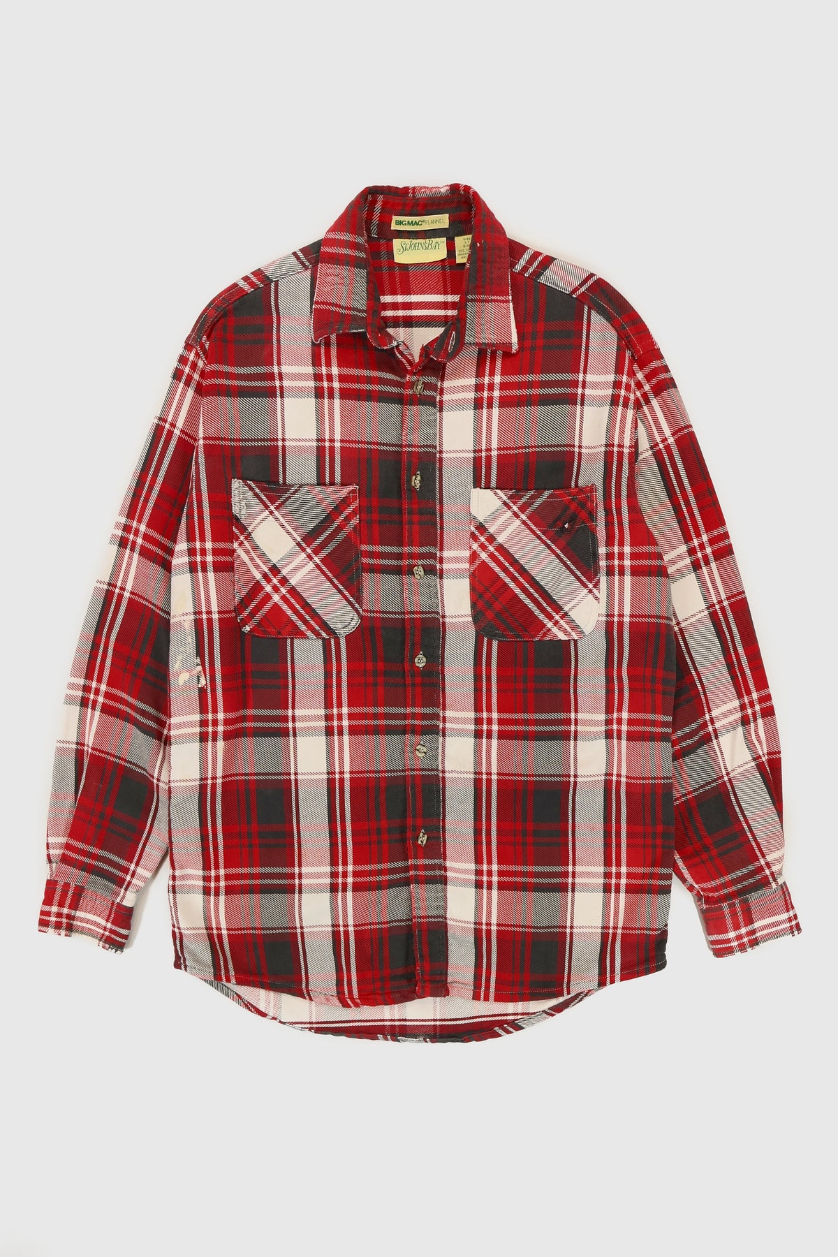Vintage Distressed Red Plaid Button-Down Shirt Image 0