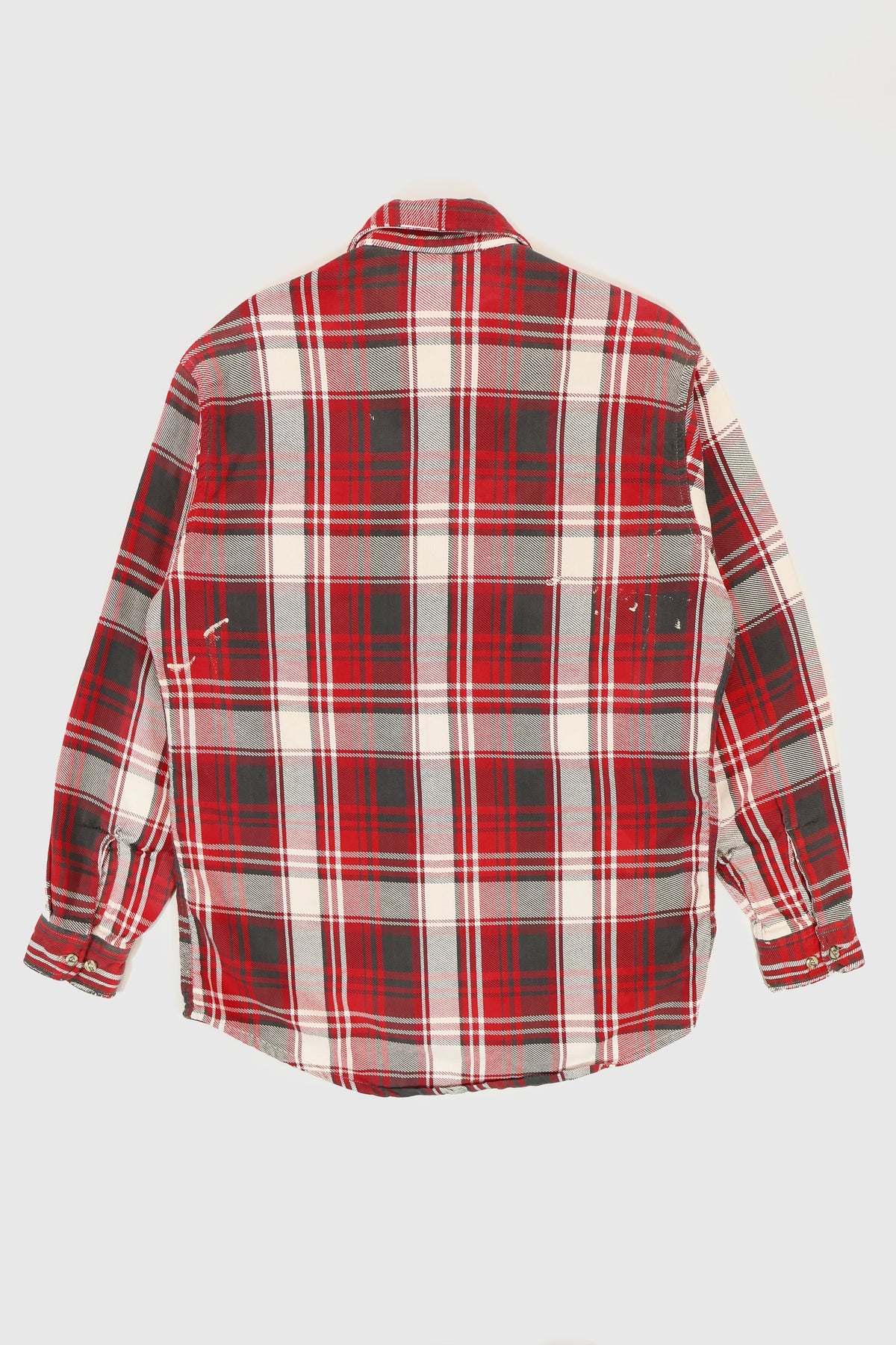 Vintage Distressed Red Plaid Button-Down Shirt Image 1